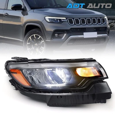 Passenger LED Reflector Headlight W/O DRL For Jeep Compass 2022-2025 W/ Bulbs - Image 1 of 4