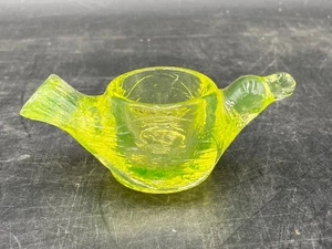 Antique Vaseline Glass Bird Salt Cellar - Picture 1 of 9