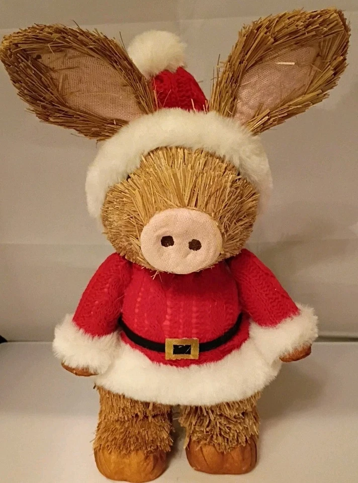 Bamboo Santa Claus Pig Tabletop Decor Adorable