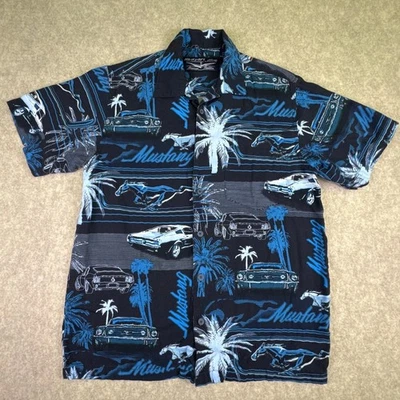 Camisa Newport Azul Para Hombre Mustang Hawaiana Manga Corta Abotonada Talla S Foto 1 de 4