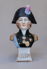 Ceramic miniature painted doll statue Lord Nelson Royal Navy reg design 1893