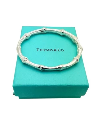 Tiffany & Co. Sterling Silver Oval Bamboo Bangle Bracelet - Box! - Image 1 of 4