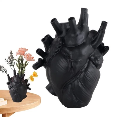 Heart Vase Dry Pot Art Vase Human Statue Vase Container Anatomy Heart Vase Decor - Image 1 of 4