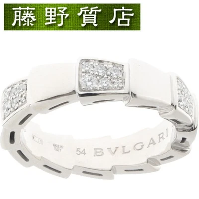()Bvlgari Bvlgari Serpenti anel de diamante vapor 353421 K18 WG branco usado FUJI-0 - Imagem 1 de 4