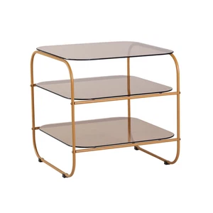 Hübsch Interior Beistelltisch Couchtisch Sofatisch mit 3 Ebenen orange Bernstein - Bild 1 von 2