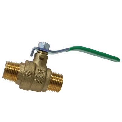 10 PIEZAS 1/2" VÁLVULA DE BOLA MACHO, LATÓN SIN PLOMO, PUERTO COMPLETO, 600 WOG-AGUA, PETRÓLEO, GAS Foto 1 de 4