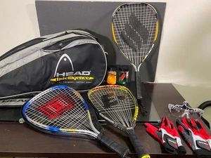 His & Hers Racquetball Lot ~ E-Force Judgement, Ektelon/Wilson Racquets Bag - Picture 1 of 18