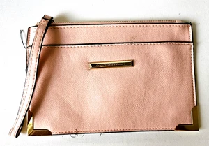 Dorothy Perkins Women's Pink Logo Printed Large Wristlet Wallet Ziped Bag - Picture 1 of 5
