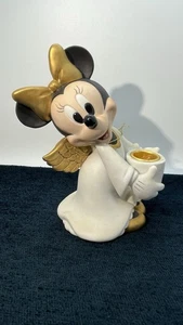 Disney 6" Keramik Minnie Mouse Engel Kerzenhalter Gold Flügel Schuhe & Schleife - Bild 1 von 6