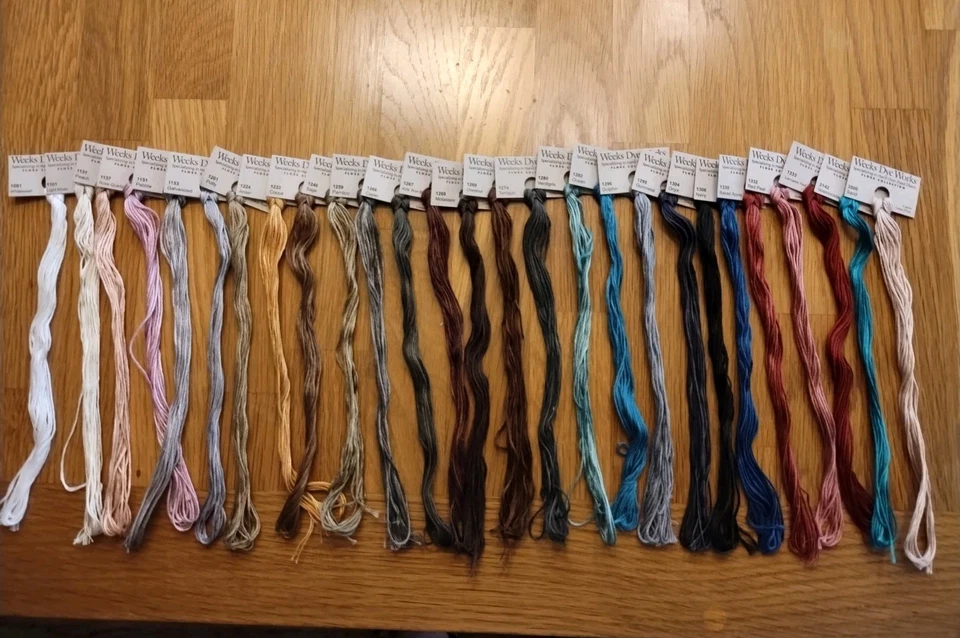 Weeks Dye Works Hand Over Dyed Fibers Embroidery Floss  Thread 27 piece lot-#B - Image 1 of 4