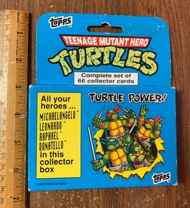 Topps Teenage Mutant Hero Turtles 1990 set completo di 66 carte da collezione - Foto 1 di 9