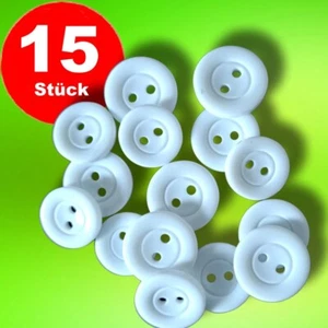 15x Wäscheknöpfe Set Wäscheknopf weiß Kunststoff 15 - 18 mm Knöpfe Bettwäsche - Bild 1 von 1