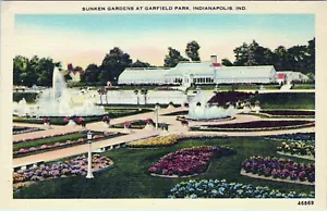 Sunken Gardens Garfield Park Indianapolis Indiana Postcard Unposted - Picture 1 of 2