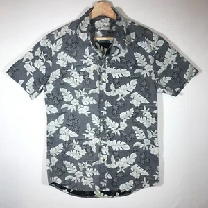 Sunrise Kingdom Men's Small Gray Reverse Print Button Up Short Sleeve Shirt - Picture 1 of 9