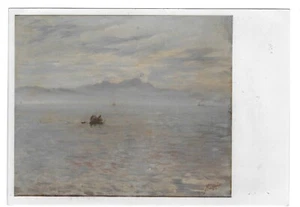 Foto original pintura vintage de hombres en barco 5x7"" - Imagen 1 de 2