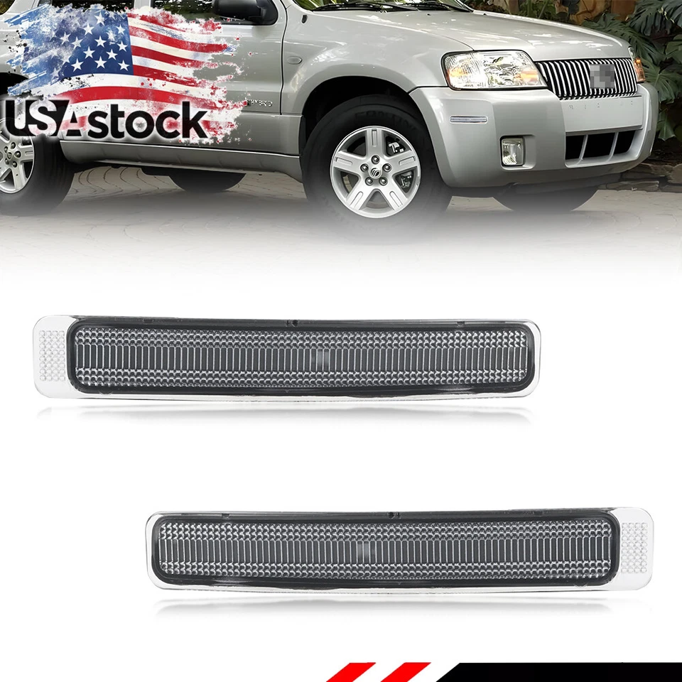 2X Clear Lens Front Side Marker Reflectors Lights For 2005-2007 Mercury Mariner - Image 1 of 4