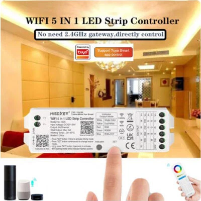 Miboxer WL5 Single color cct RGB RGBW RGBCCT Tuya Wifi 5in1 LED Strip controller - Image 1 of 4