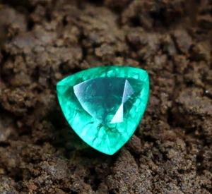 8-9 CT natural Green Emerald Trillion Shape Certified Loose Gemstone Custom Free - Picture 1 of 5