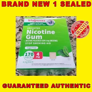 Nicotine UNCOATED GUM 4mg 170 Mint Flavor Walgreens NEW EX12/26 - Picture 1 of 1