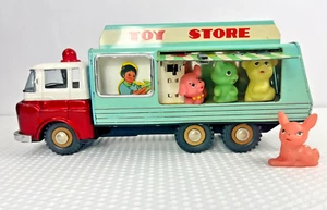 Vintage Tin Litho Friction TOY STORE TRUCK with PETS MF 172 - RARE, Please Read - Picture 1 of 10