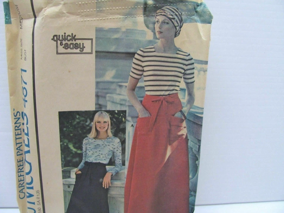 McCall's 4871 Misses Knit Top Scarf Skirt Size M Sewing Pattern #565 - Image 1 of 4