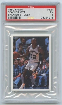 1990-91 Panini Spanish Sticker #131 SEAN ELLIOTT PSA 5 - Image 1 of 2