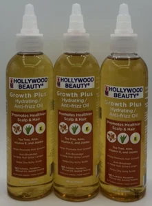 3PK Hollywood Beauty Growth Plus Hydrating/Anti-frizz Oil ~ 4 OZ EA ~ FAST SHIP - Picture 1 of 2
