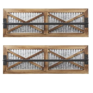 Autumn Farmhouse Rustic Towel Rack Holder Solid Wood Towel Holder 2PCS - Picture 1 of 6