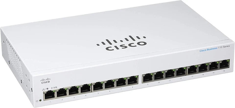 Cisco CBS110-16T-D 16-Port Network Desktop Unmanaged Switch Gigabit Ethernet - Image 1 of 1