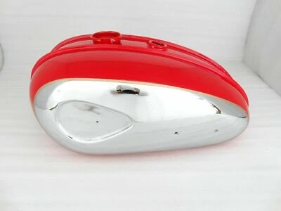 BSA C15 250CC SINGLE CYLENDER 1958-1967 ROJO CROMO GASOLINA TANQUE DE COMBUSTIBLE  Foto 1 de 4