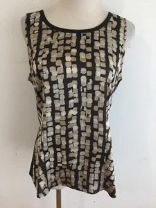 Top Ann Taylor Cami sin mangas marrón con marfil gris topo talla S  - Imagen 1 de 12