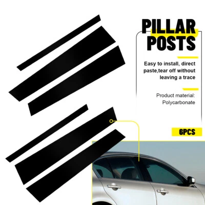 For Infiniti G35 G37 2002-2013 Gloss Black Window Pillar Posts Door Trim 6pcs - Image 1 of 4