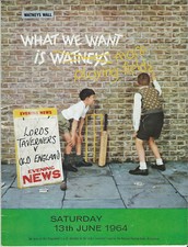 CRICKET, OLD ENGLAND V. LORD'S TAVERNERS 1964, SOUVENIR PROGRAMME