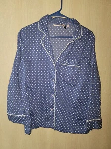 Victoria's Secret Long Sleeve Button-Down Floral Polka-Dot Pajama Top Size Small - Picture 1 of 6
