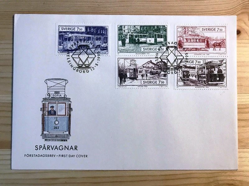 Sweden 1995 trains tram FDC ( face value price ) - Image 1 of 1