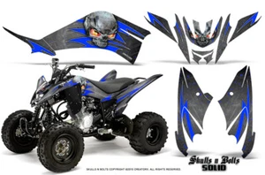 KIT GRÁFICO YAMAHA RAPTOR 125 CALCOMANÍAS CREATORX CALAVERAS PERNOS AZUL SÓLIDO-PLATA - Imagen 1 de 1