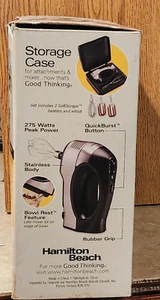 Hamilton Beach 6 Speed Hand Mixer, Quick Burst Button, 300 Watts,Stainless Steel - Picture 1 of 3