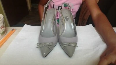 Lauren By Ralph Lauren Tacones Altos Espalda Talla 5.5 Punta de Lazo NUEVO con Defecto Foto 1 de 4