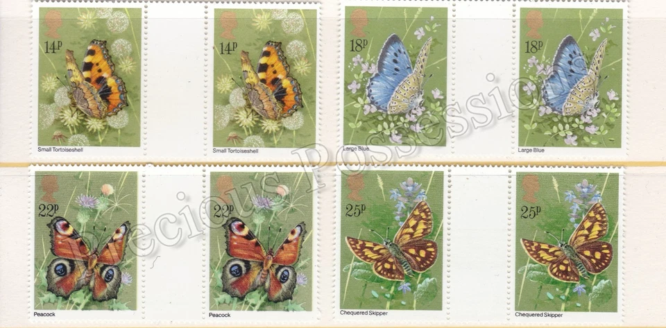 GB SG 1151-1154 MNH JUEGO DE ESTAMPILLAS COMO NUEVAS 1981 Mariposas PAREJAS DE CANALETAS Foto 1 de 1