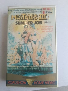 Meatballs III 3 Summer Job VHS Big Box Clamshell Roadshow Dempsey 1984 Rare PAL - Picture 1 of 3