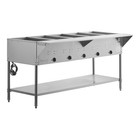 Five Pan Open Well Electric Steam Table with Undershelf - 208/240V, 3750W