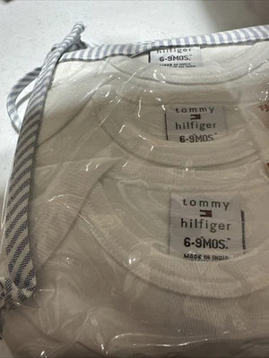 Tommy Hilfiger 6-9 Meses Blanco Infantil 3 Pack Body Nuevo Foto 1 de 2