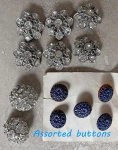 Vintage Rhinestone Buttons and more - Picture 1 of 4