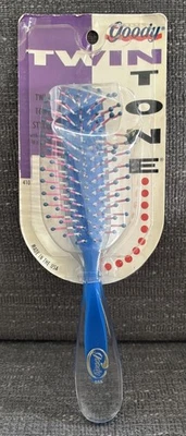 VTG Goody Twin Tone Styler Brush 4107 1990 NOS READ Blue Clear Handle Sealed - Image 1 of 4