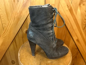 FRYE Größe 7,5 M Harlow abgenutzt braun Leder Schnürsenkel Absatz Stiefeletten - Bild 1 von 11