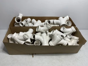 Unbranded 2" x 1-1/2" PVC Double Sanitary Cross Tee Fitting (Lot of 43) - Picture 1 of 7