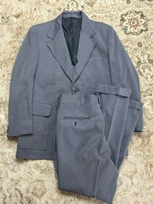 Traje de ocio Sears de los años 70 para hombre 42 chaqueta 34 pantalones vintage poliéster discoteca MCM USADO EN EXCELENTE ESTADO Foto 1 de 4