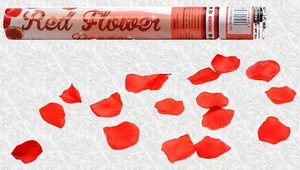 6x Party Popper - Red Flower / Rote Blüten - Bild 1 von 3