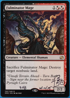 Fulminator Mage Modern Masters 2015 NM Rare SIGNED CARD (504892) ABUGames - Image 1 of 2