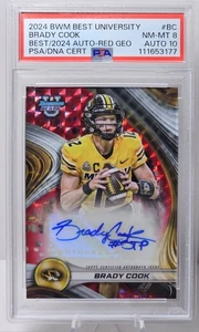 2024 Bowman Best U Brady Cook #BOA-BC Red Geometric Auto #'d 1/10 PSA 8-10 - Picture 1 of 2